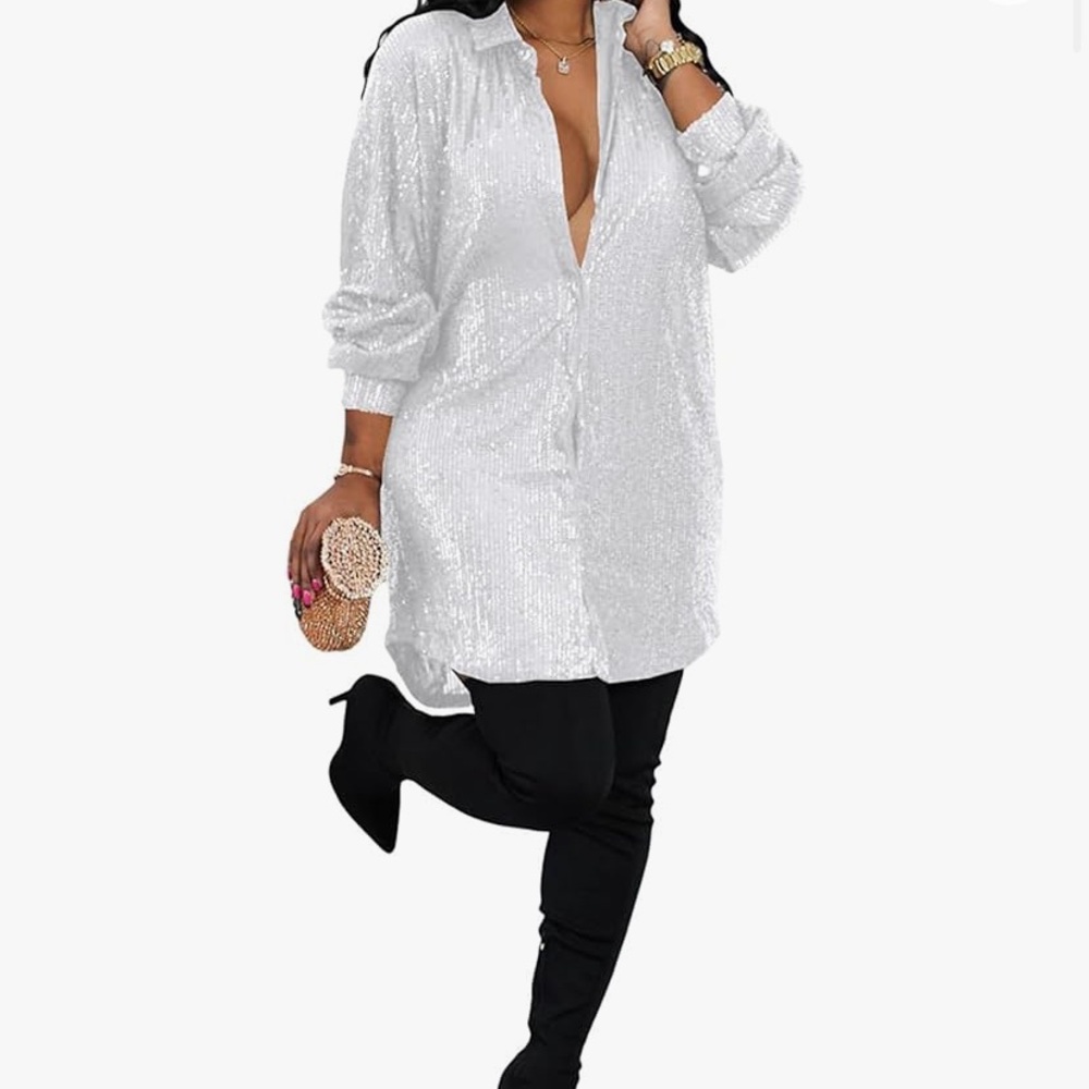 Sparkly shirt dress